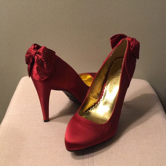 Rampage Red High Heels Size 8 US - Picture 1 of 7